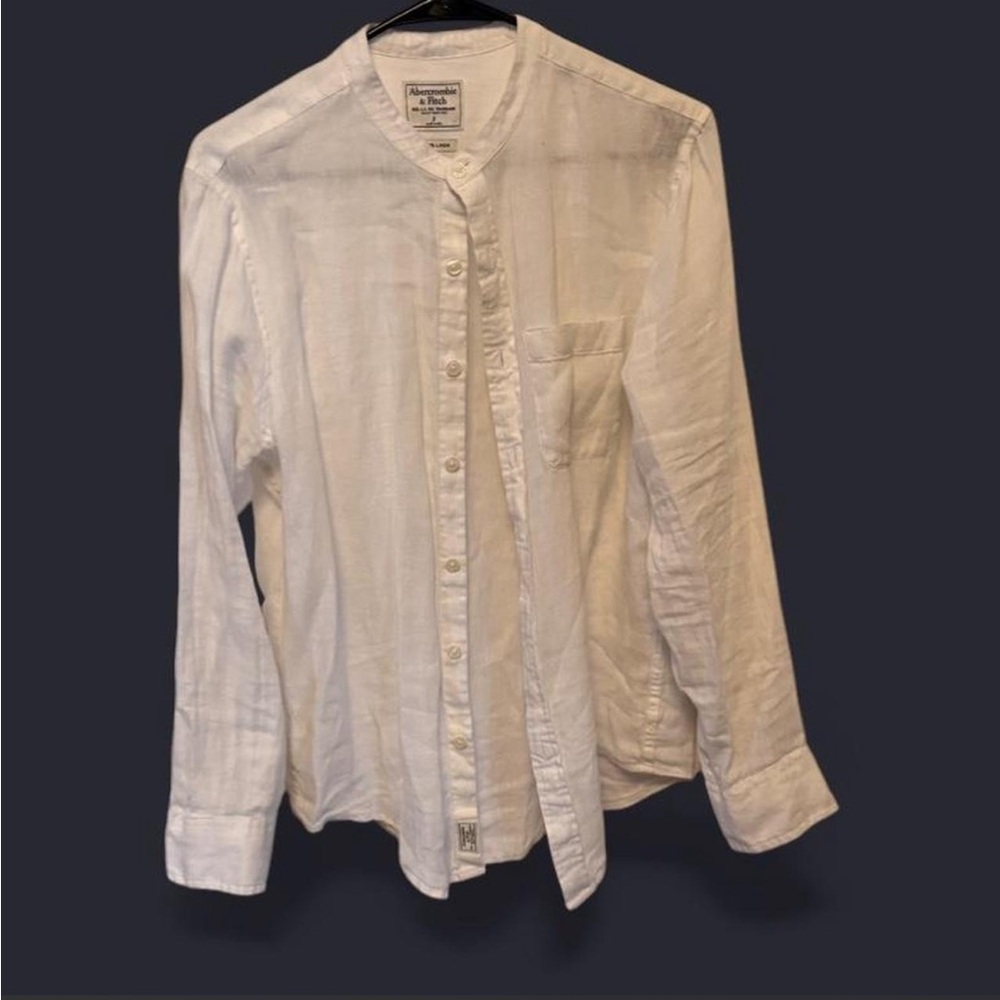 VINTAGE!! Abercrombie & Fitch White Band-Collar